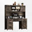 Bureau de direction Farmhouse avec huche, portes de grange coulissantes, armoire de rangement et 5 tiroirs-93717746