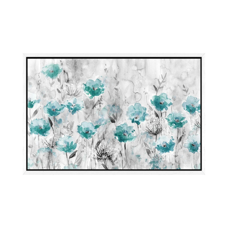 Poppy Garden by Carol Robinson - Painting on Canvas, 101.6 cm H x 66.04 cm W, White Framed