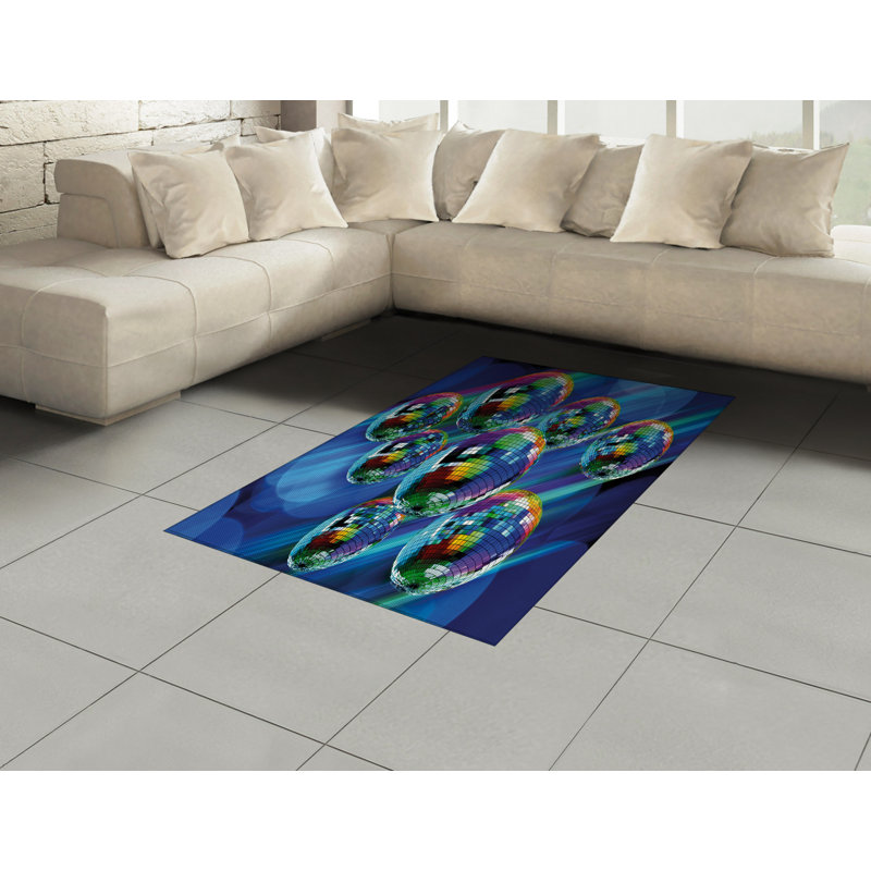 Party High Density Long Fiber Poly Threads Decorative Area Rug Carpet, Rectangle 4' x 5'8"