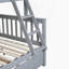Lit simple au-dessus d'un lit double en bois avec lit gigogne-1258164882