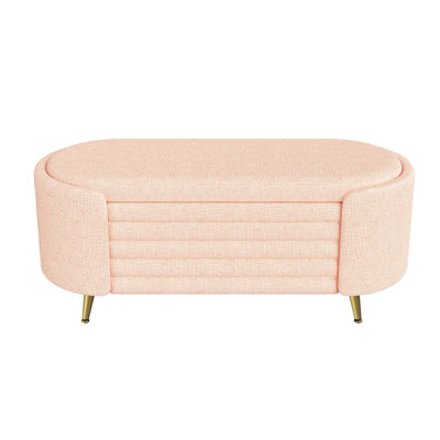 Modern Chenille Upholstered Storage Ottoman Bench With Hidden Compartment For Living Room, Bedroom, And Entryway