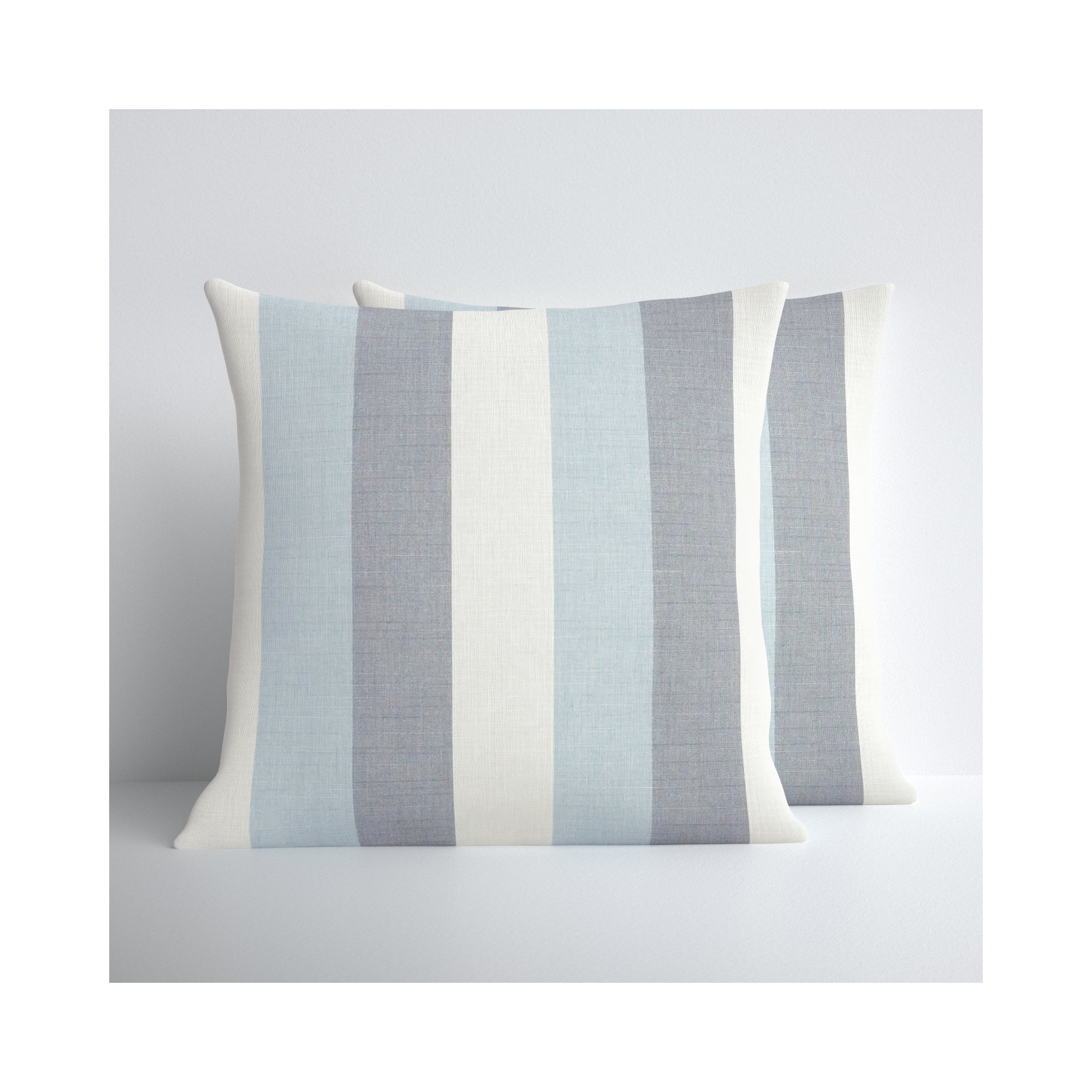 Nisha Striped Sunbrella® Indoor/Outdoor Throw Pillow, 18'' x 18'', Blue/White
