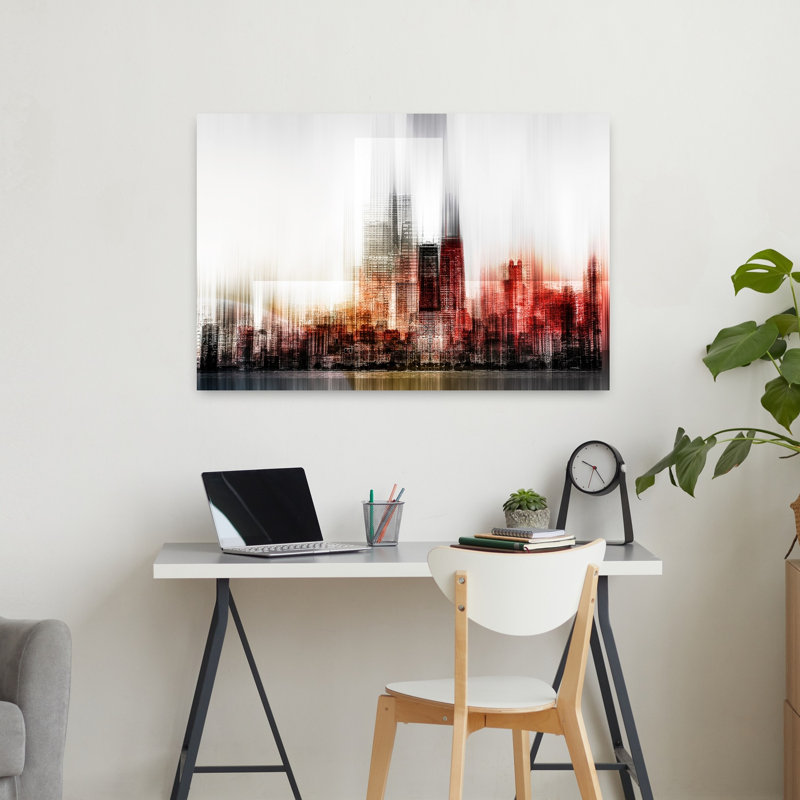 My Vision Abstract Contemporary Architecture City Wall Art 1 Piece Wrapped Canvas Wall Art, 60.96 cm H x 91.44 cm W