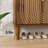 Shoe Storage Cabinet With 2 Flip Drawers, Free Standing Shoe Cabinet With Metal Handles For Entryway, Shoe Rack Cabinet With Line Groove Design