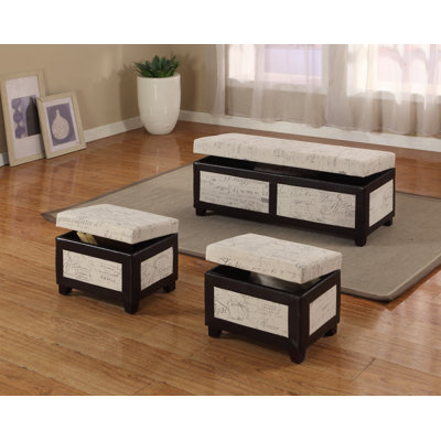 Monark Cotton Blend Upholstered Storage Bench