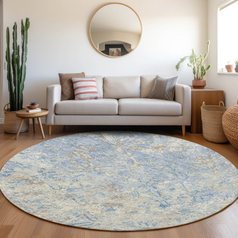  Mahaney Indoor/Outdoor Area Rug with Non-Slip Backing, Round 8'