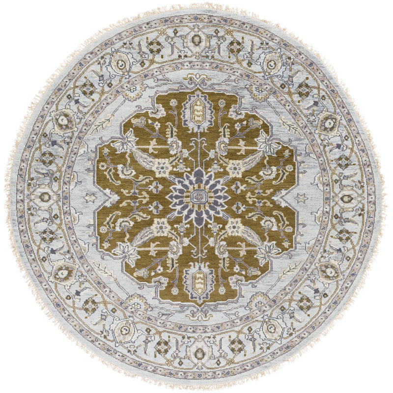 Zeus Handmade Wool Oriental Area Rug, Round 8'