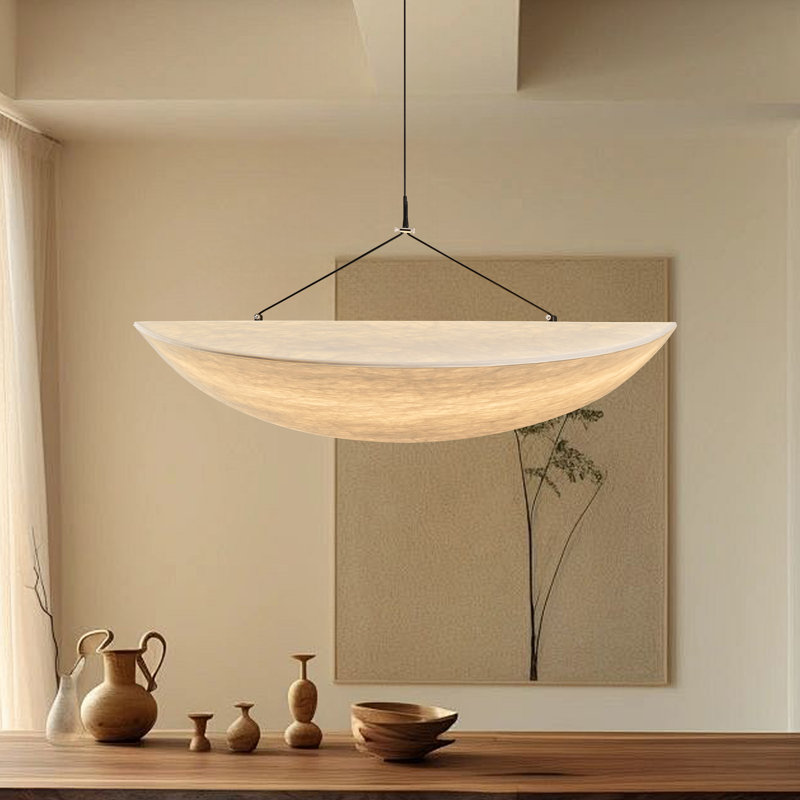 Lustre moderne en soie Wabi-sabi , 78.7" H x 5.1" W x 23.6" D