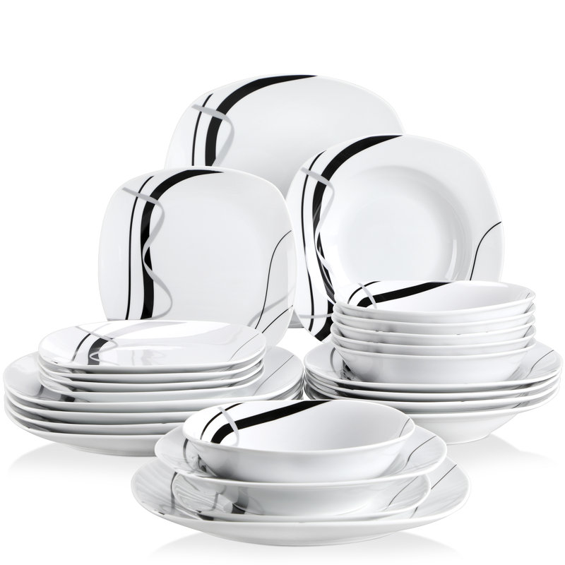 24 Piece Dinnerware Set, Service for 6 