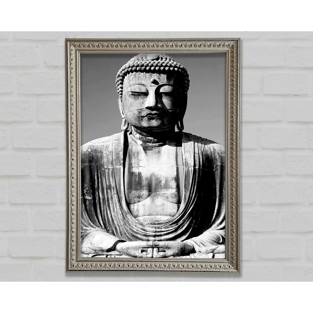 Friedlicher Buddha Silber N Silber - Druck