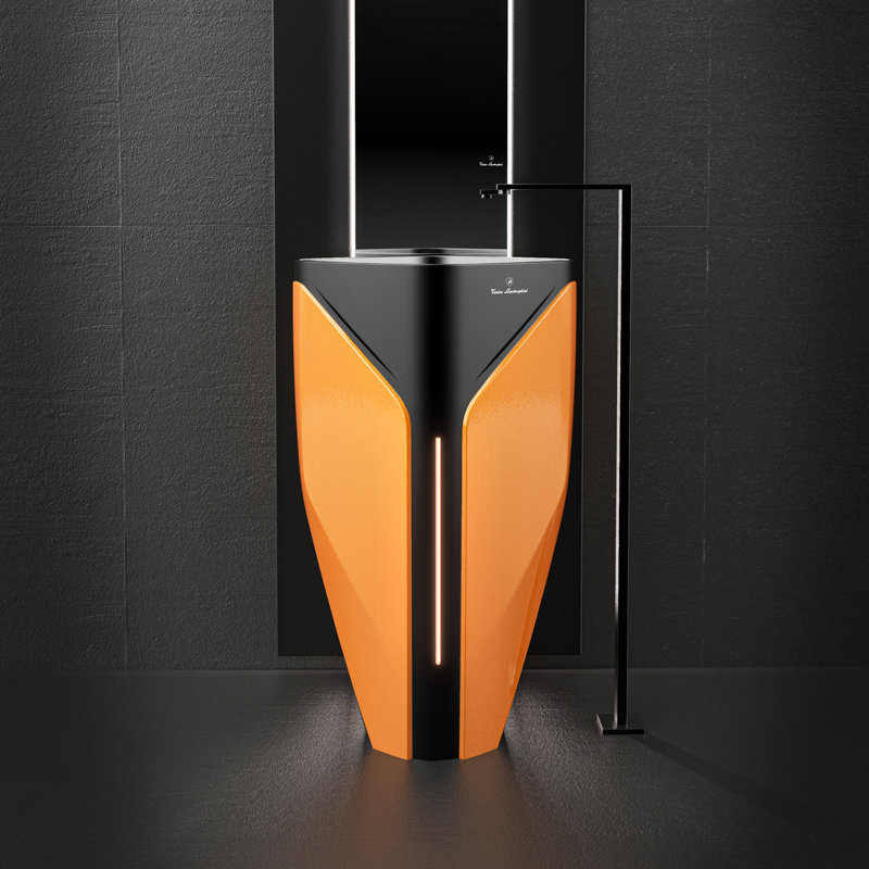 Elvano by Tonino Lamborghini Freestanding Sink, Orange/Black
