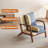 Mid Century Solid Wood Accent Chair Upholstered Armchair with Pillow and  storage Bag-116500003