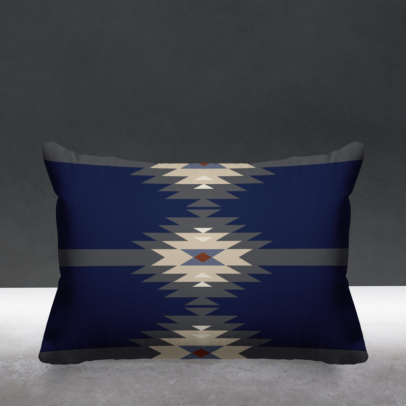 Coussin décoratif intérieur / extérieur Onida Southwestern, Bleu marine