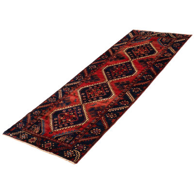 Tapis de couloir unique en laine 3 pi 3 po x 9 pi 8 po Anadol - rouge
