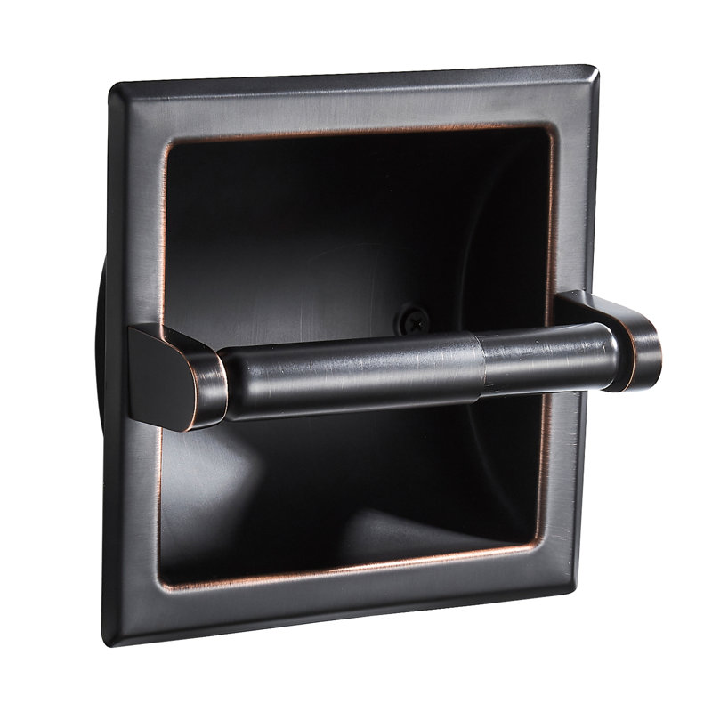 Porte-papier hygiénique encastré, Bronze huilé