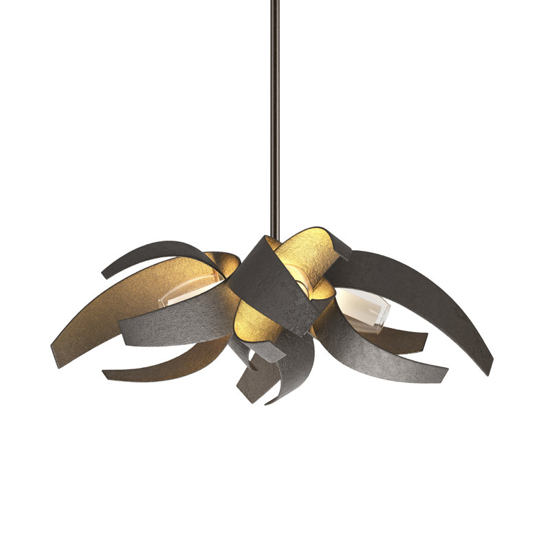 Corona 4 - Light Unique/Statement Geometric Chandelier, Oil Rubbed Bronze