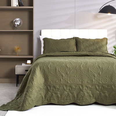 Microfiber Reversible Oversized 3 Piece Coverlet, Bedspread Set