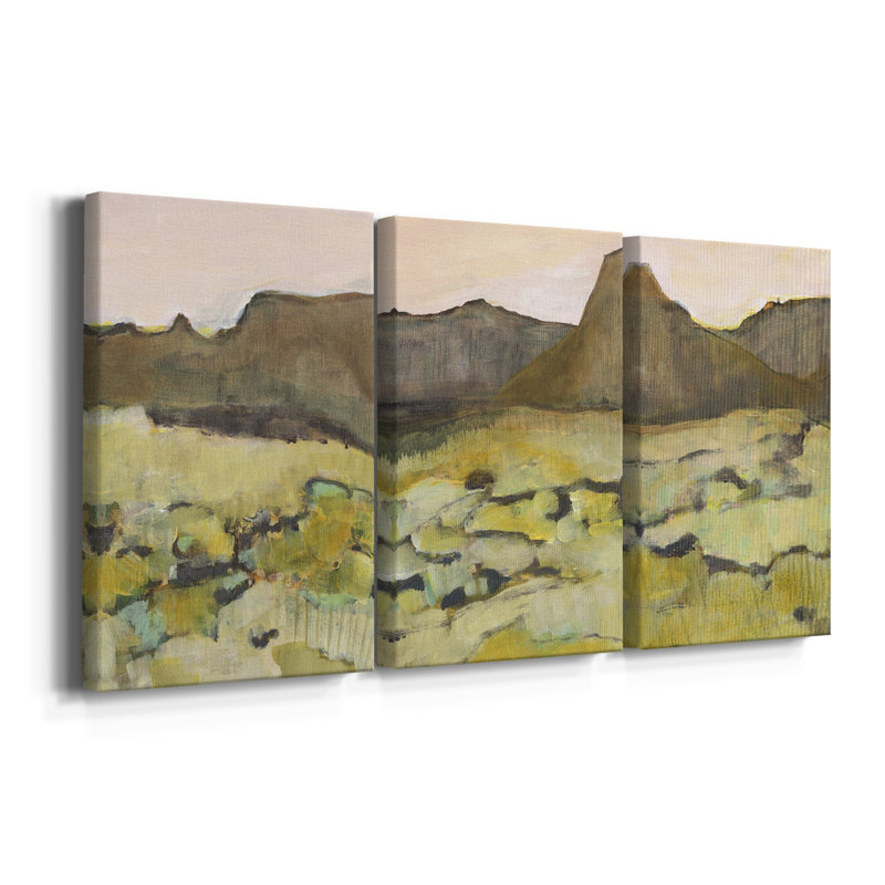 Desert Road Trip II - Toile tendue avec châssis sur mesure - 3 pièces, H 48 po x l 96 po
