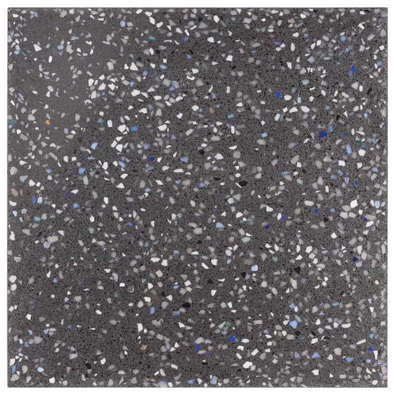 Durham Glass 16.14 In. X 16.14 In. Polished Terrazzo Floor And Wall Tile (3.61 Sq. Ft. / Case), White/Brown