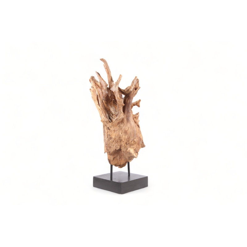 Table Top Organic Teak Sculpture- 38" Inch Tall
