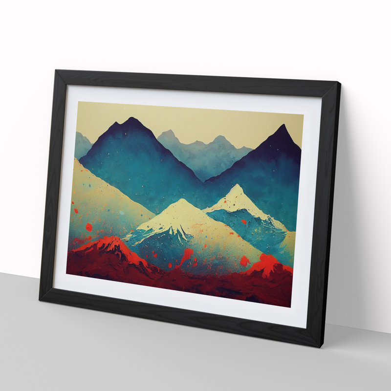 Splendid Painted Mountains - Framed Print, 34cm H x 46cm W x 2cm D, Black