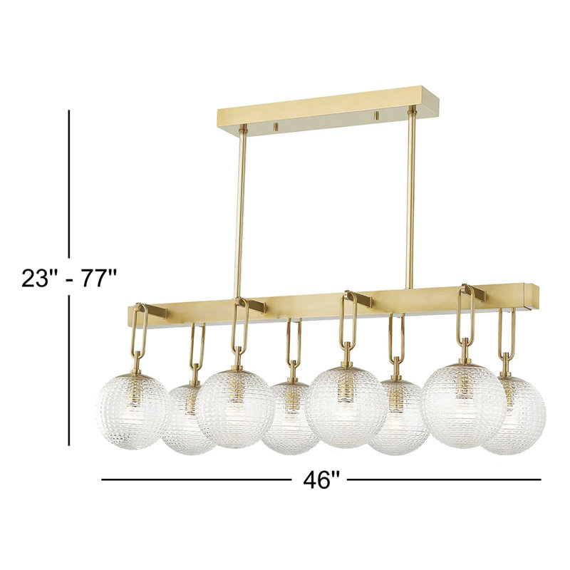 Jewett 8 - Light Pendant, Aged Brass