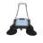 Walk-Behind Outdoor Hand Push Floor Sweeper - 10.5 Gallon Capacity - 36" Sweeping Width