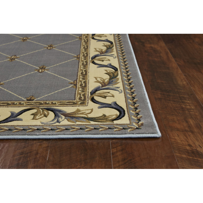 Tapis oriental bleu ardoise Lashley, Rectangle 5 pi 3 po x 7 pi 7 po