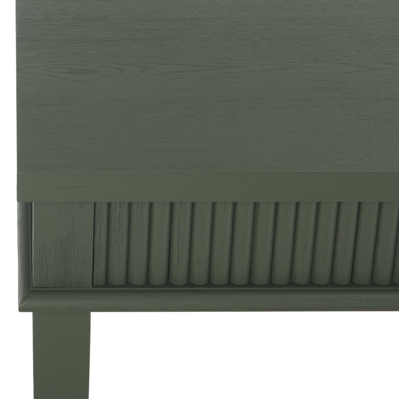 Shelbie 1 Drawer Reeded Desk, Green