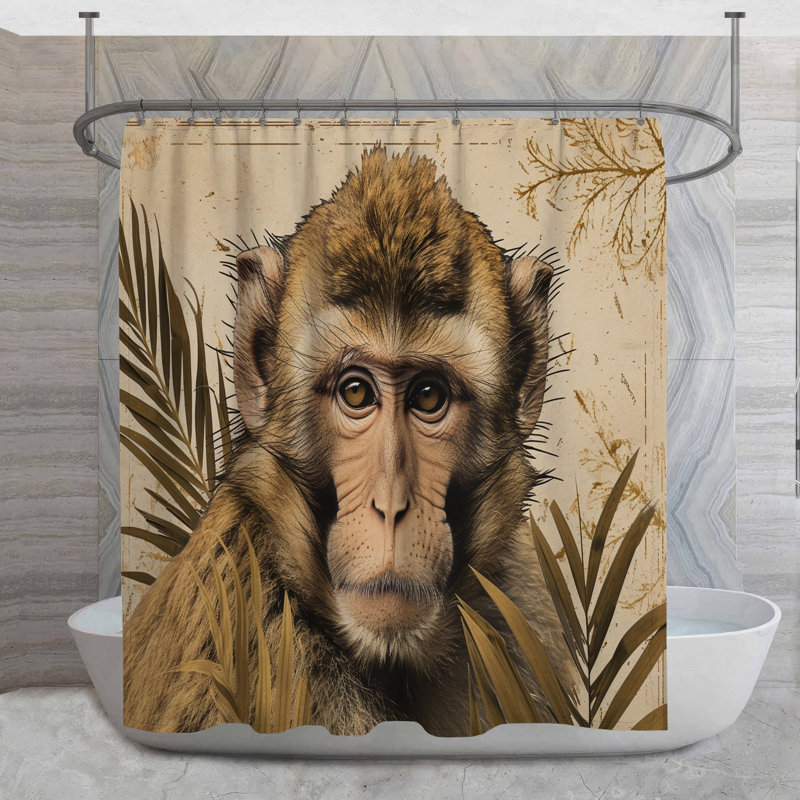 Rideau de douche Monkey - Animal Bathroom Decor 16680, H 84 po x l 70 po