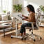 Adjustable Height Solid Wood Iron Computer Desk-320701595