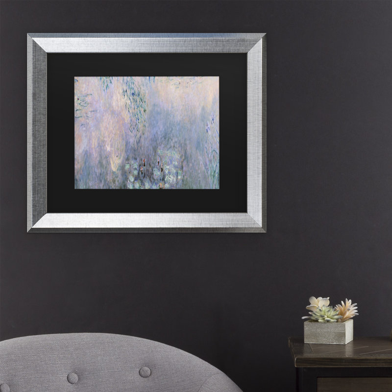 « water lilies 1914-22 » par claude monet, reproduction de peinture à l’huile sur toile encadrée, Argent