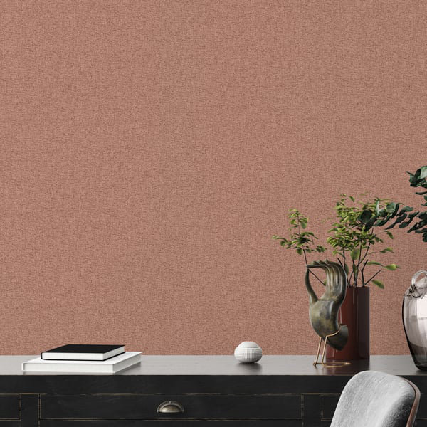 Flourish 10.05m x 53cm Textured Wallpaper Roll, Orange