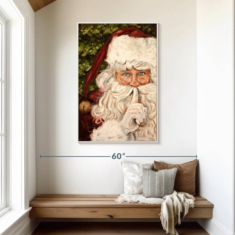 Père Noël secret, Cadre flottant blanc, 31 po x 46 po