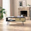 Table basse avec tiroir de rangement et tablette ouverte, plateau rectangulaire en bois d'ingénierie, pieds en épingle à cheveux en acier, largeur de 40,9 pouces
