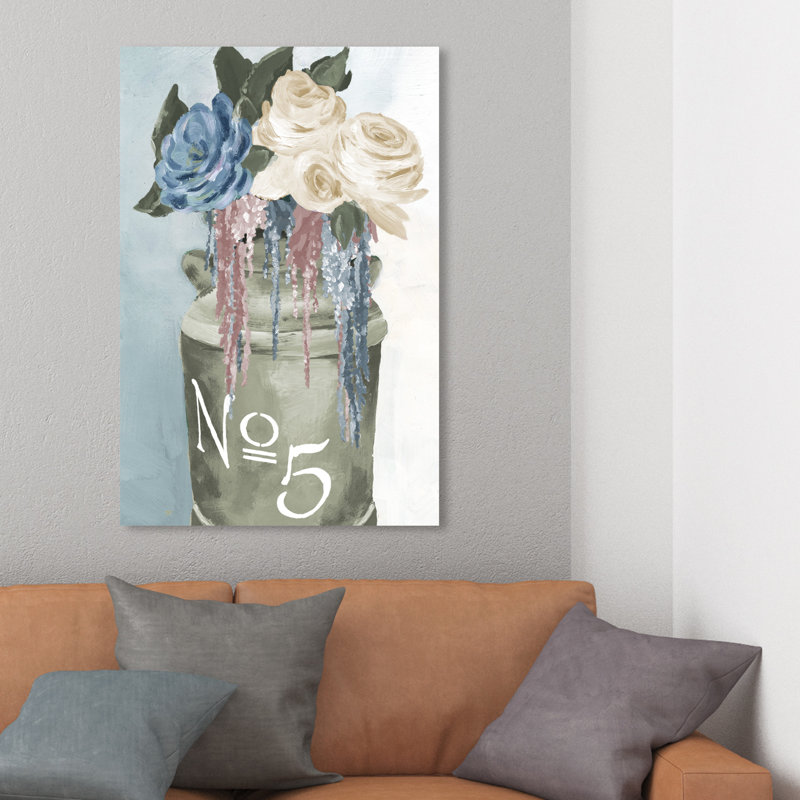 « big fleur pot », peinture encadrée, H 36 po x l 24 po x P 0,75 po, Toile tendue