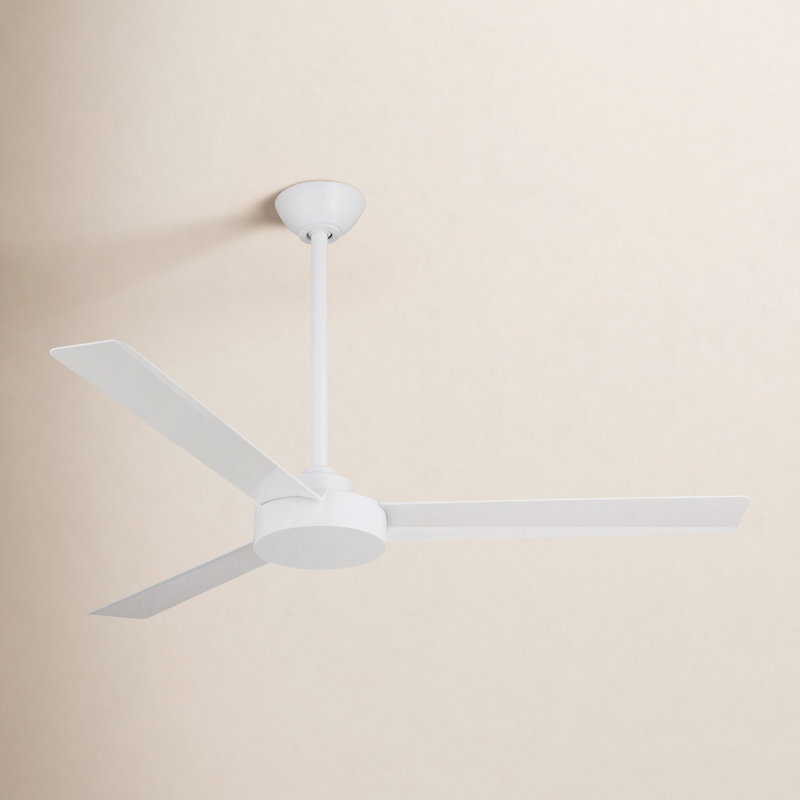 52" Roto 3 - Blade Propeller Ceiling Fan with Wall Control, Flat White