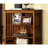 Transitional Style Solid Wood Shelf With 5-shelves In Antique Oak Hue Display Cabinet Finish For Media