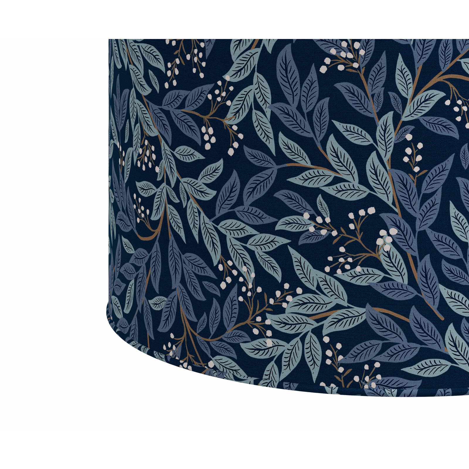 Rifle Paper Co. x Cloth & Company 19" Cotton Ottoman, Rpc Willowberry Navy Linen