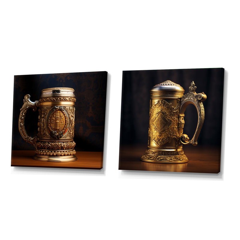Jeu de 2 verres à bière Traditional, H 36 po x l 73 po, Toile tendue