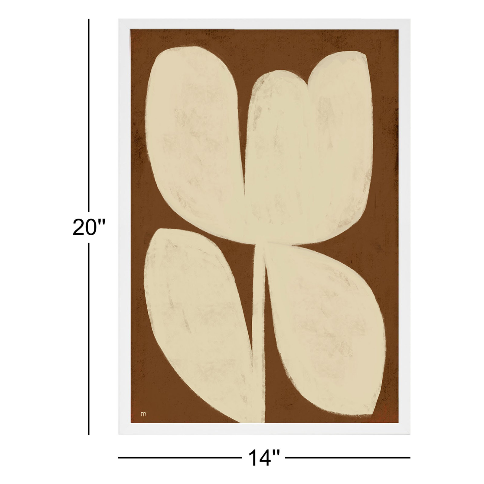 Flower 1 Print, 20" H x 14" W, White Framed