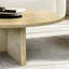 Ensemble de tables basses gigognes dorées chaudes avec dessus en marbre véritable et base en acier, tables de salon 2 pièces en beige