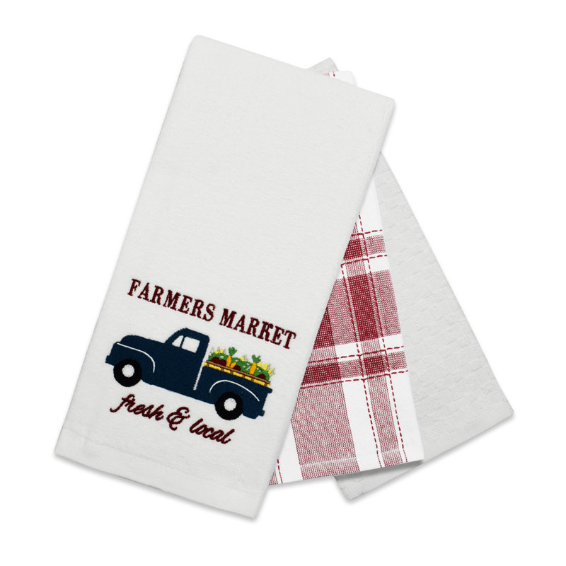 Super Absorbent 3 pack Cotton Tea Towels - Farmers Market