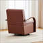Fauteuil d'appoint moderne rembourré pivotant à 360° de 78 cm de large, avec accoudoirs en bois massif et capitonnage confortable.