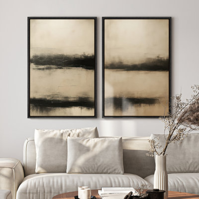 Framed Canvas Wall Art, Vintage Abstract Wall Canvas Prints 16"x24"
