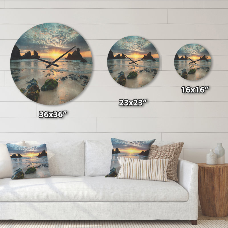 Magnifique horloge murale Porthcothan Bay, Grand