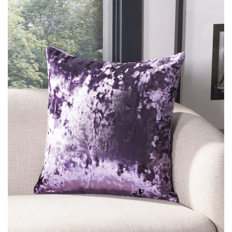 Marine Blue Velvet 18-inch Square Throw Pillow