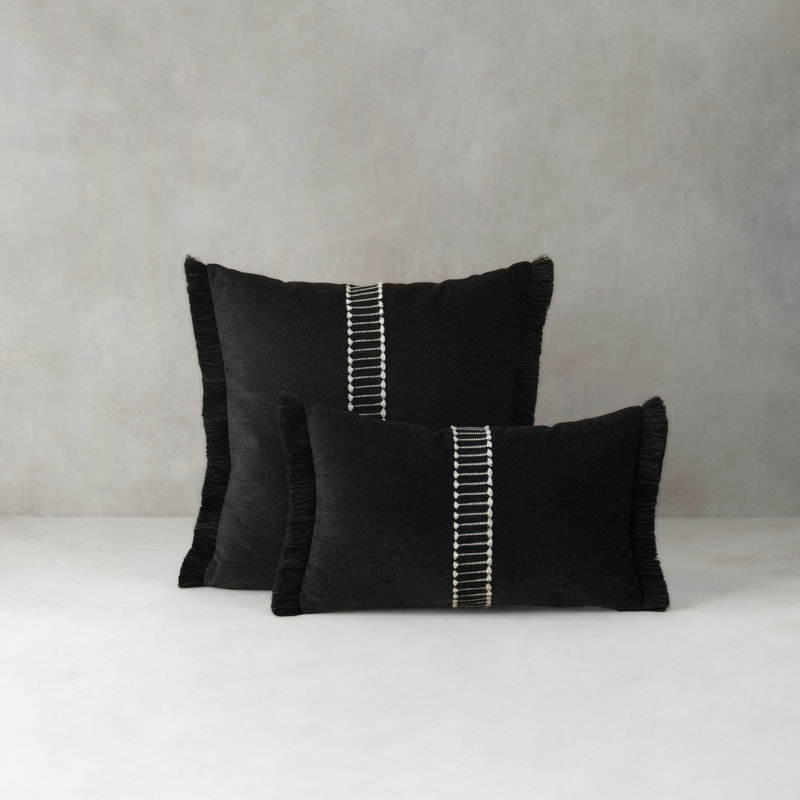 Splendor Pillow Cover & Insert, Charcoal, 20" H x 20" W, Square