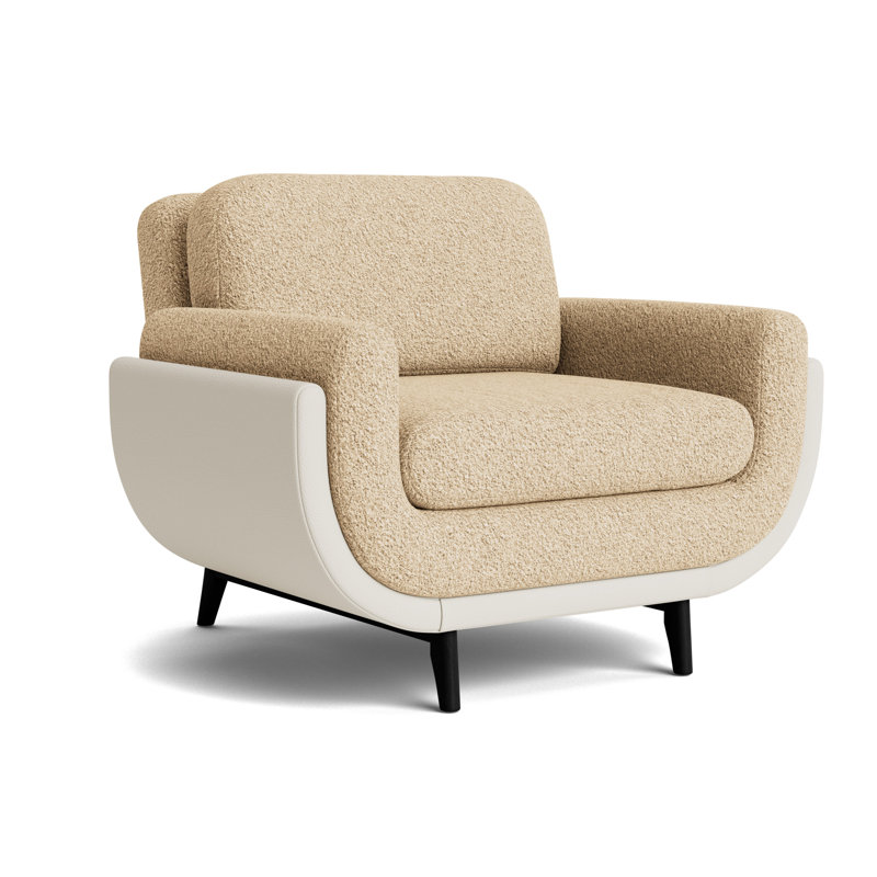 Regatta Chair, Berber - Dune/Greenwich Performance Leather- Cream, Black