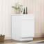 Armoire de base à porte simple en bois massif blanc Shaker pour rangement dans la salle de bain et la cuisine, l 15 po x H 34,5 po x P 24 po, tablettes réglables, construction robuste, assemblage simple, charnières étanches et à fermeture en douceur,